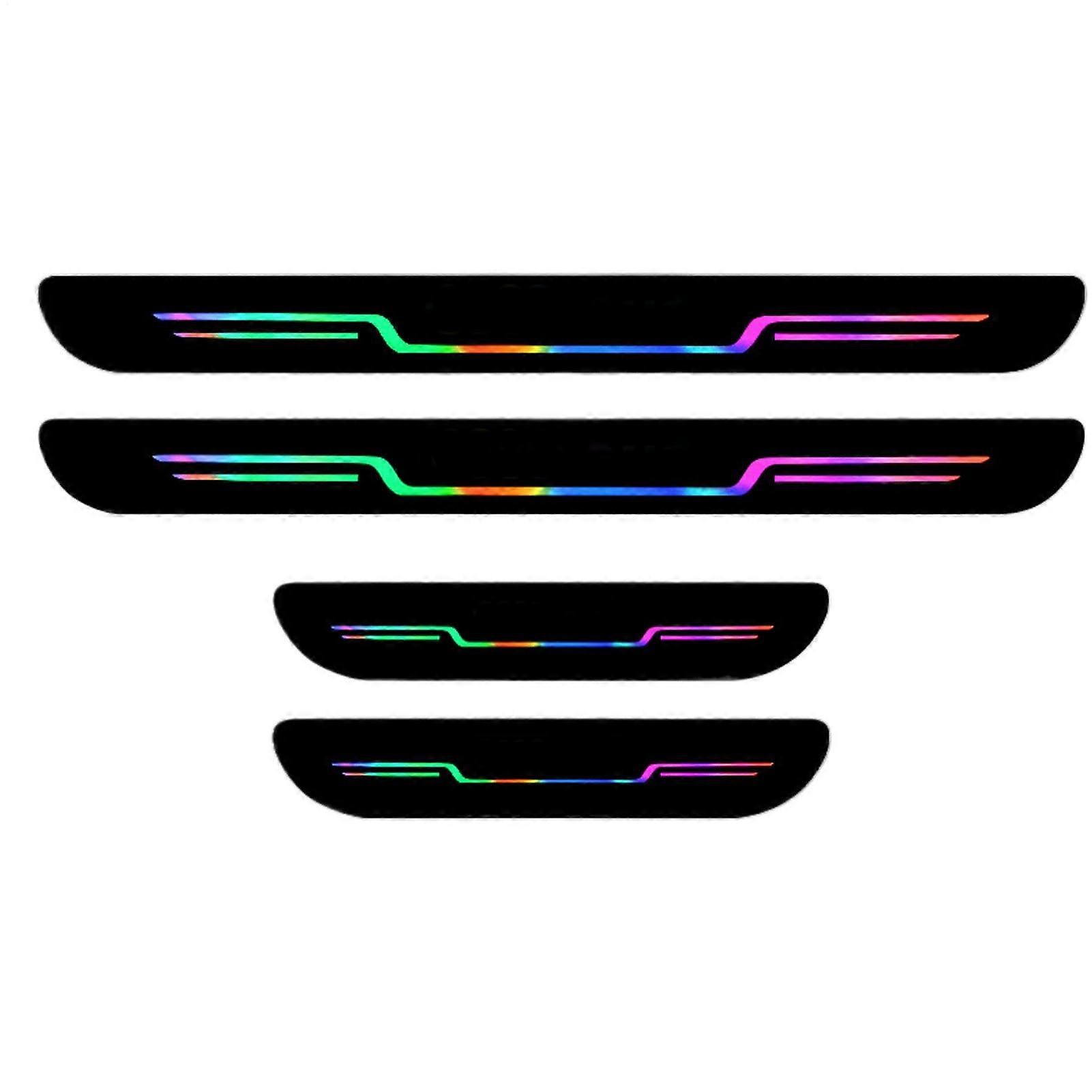 Car Door Sill Protector Strip, Adhesive AntiScratch Threshold Guard, WearResistant, Mirror Black