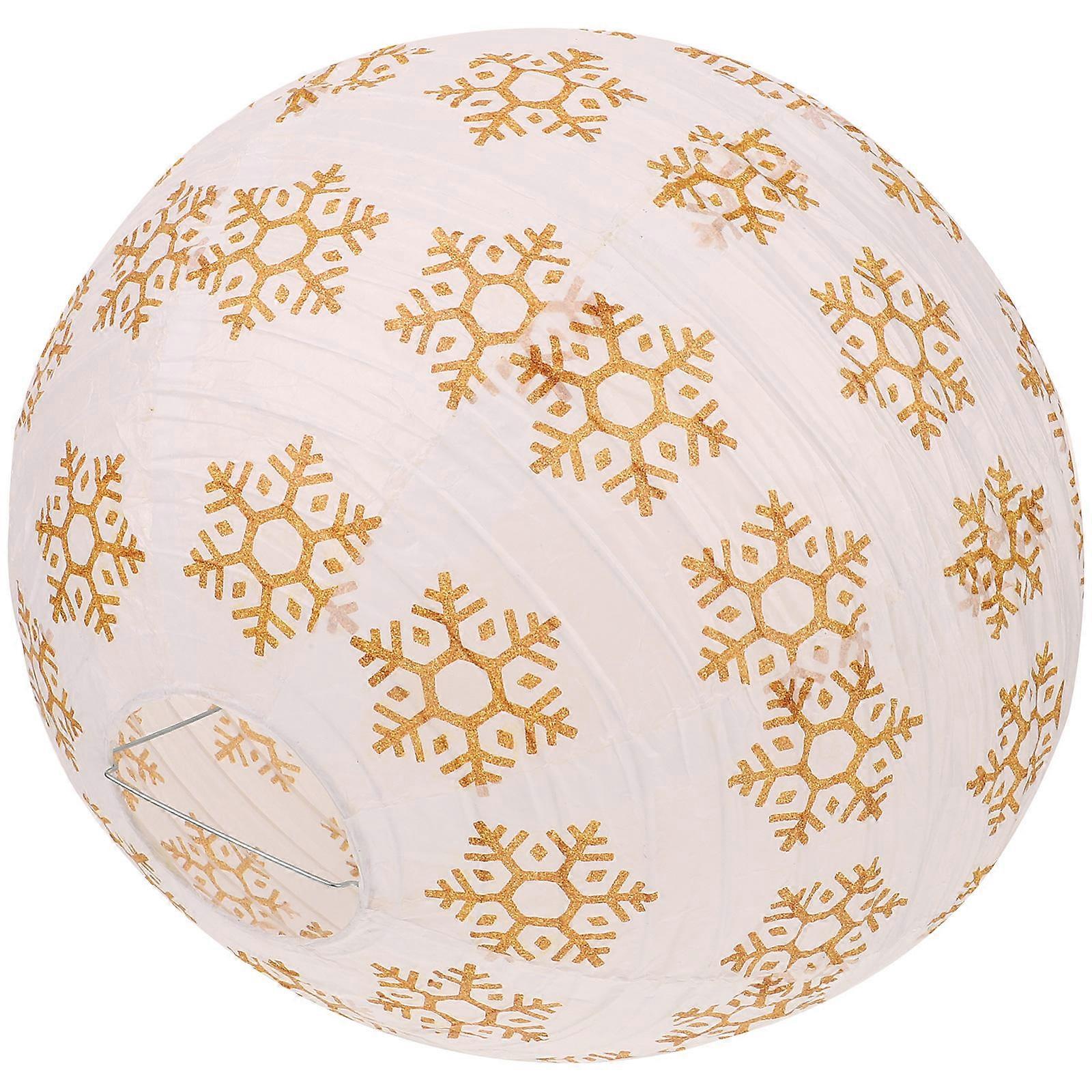 Snowflake Paper Lanterns For Themed Parties And Decoration In White Color Ideal For Christmas And New Year's Eve 4Pcs