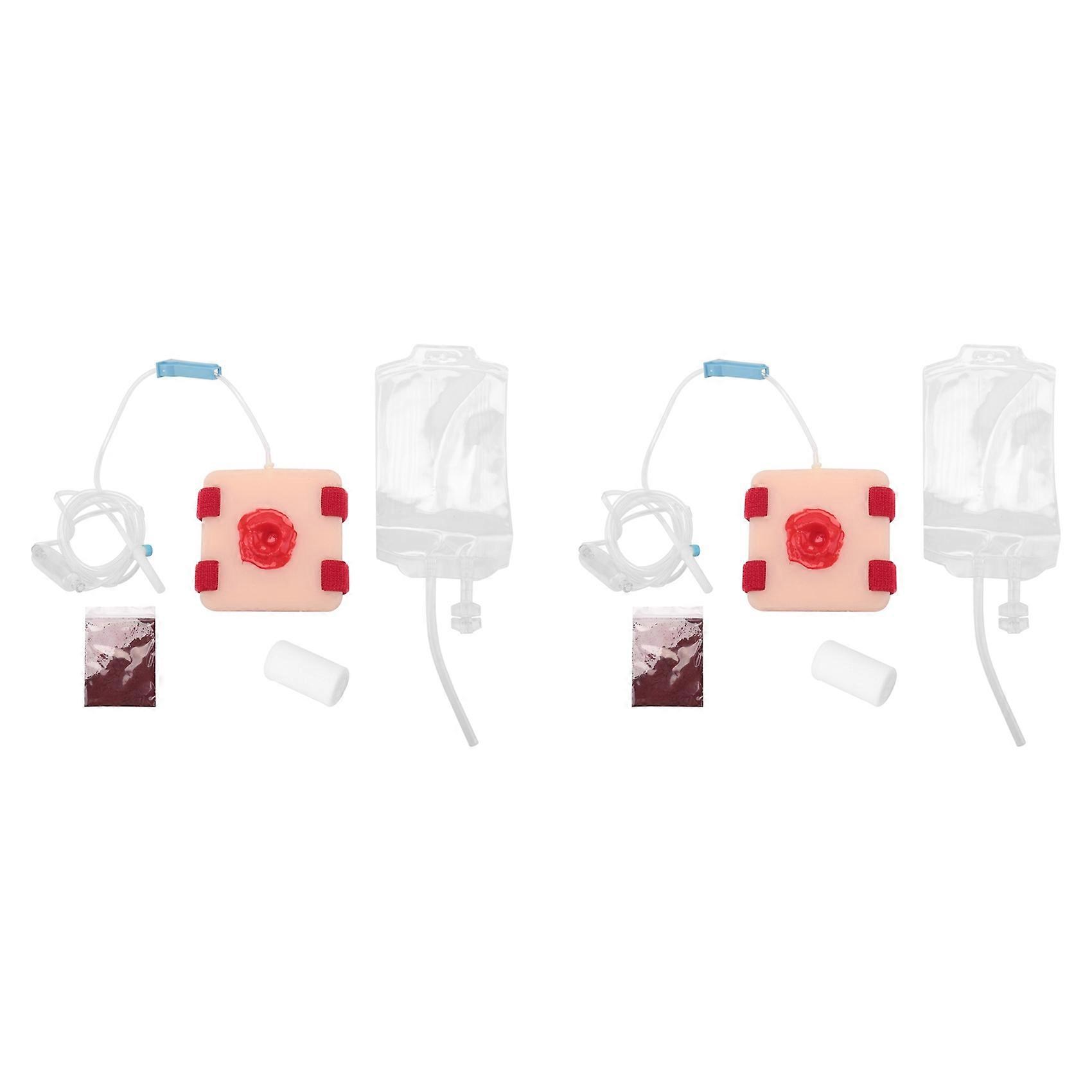 2X Gunshot Wound Simulation Wound Hemostasis Bandage Skin Wound Model Trauma Simulated Wound Practice Module Hemostasis