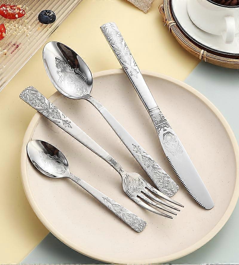 Silverware Set for 14, 56Piece Stainless Steel Flatware with Ergonomic Grip and Mirror Polish