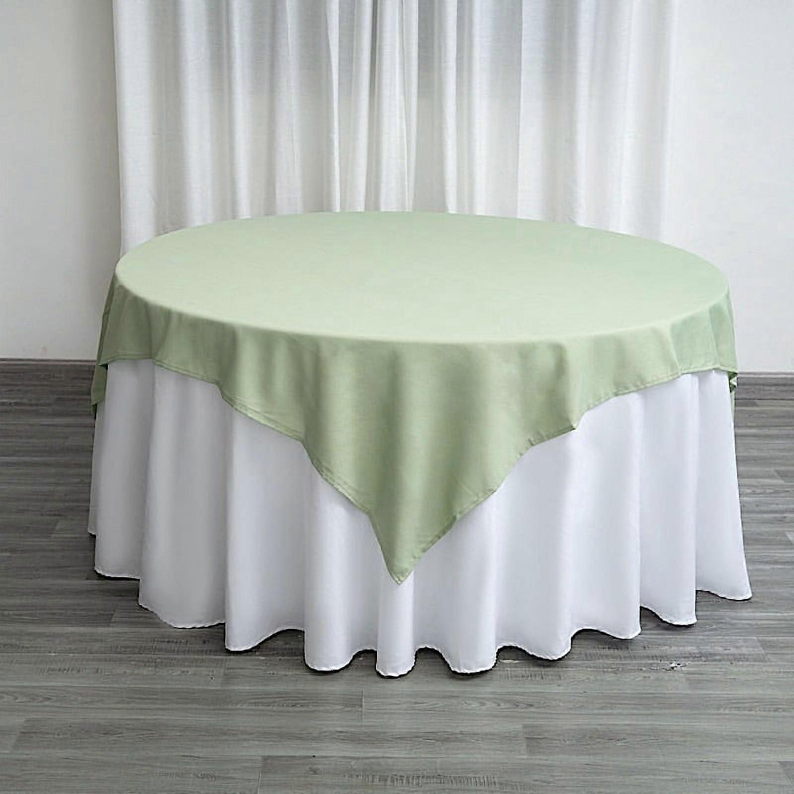 BalsaCircle 70" x 70" Square Polyester Tablecloth Sage Green