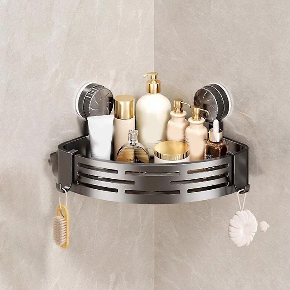 Plastic Suction Cup Triangle Storage Rack No Drilling Large Capacity Suction Cup Shower Shelf Wall Mounted Rustproof