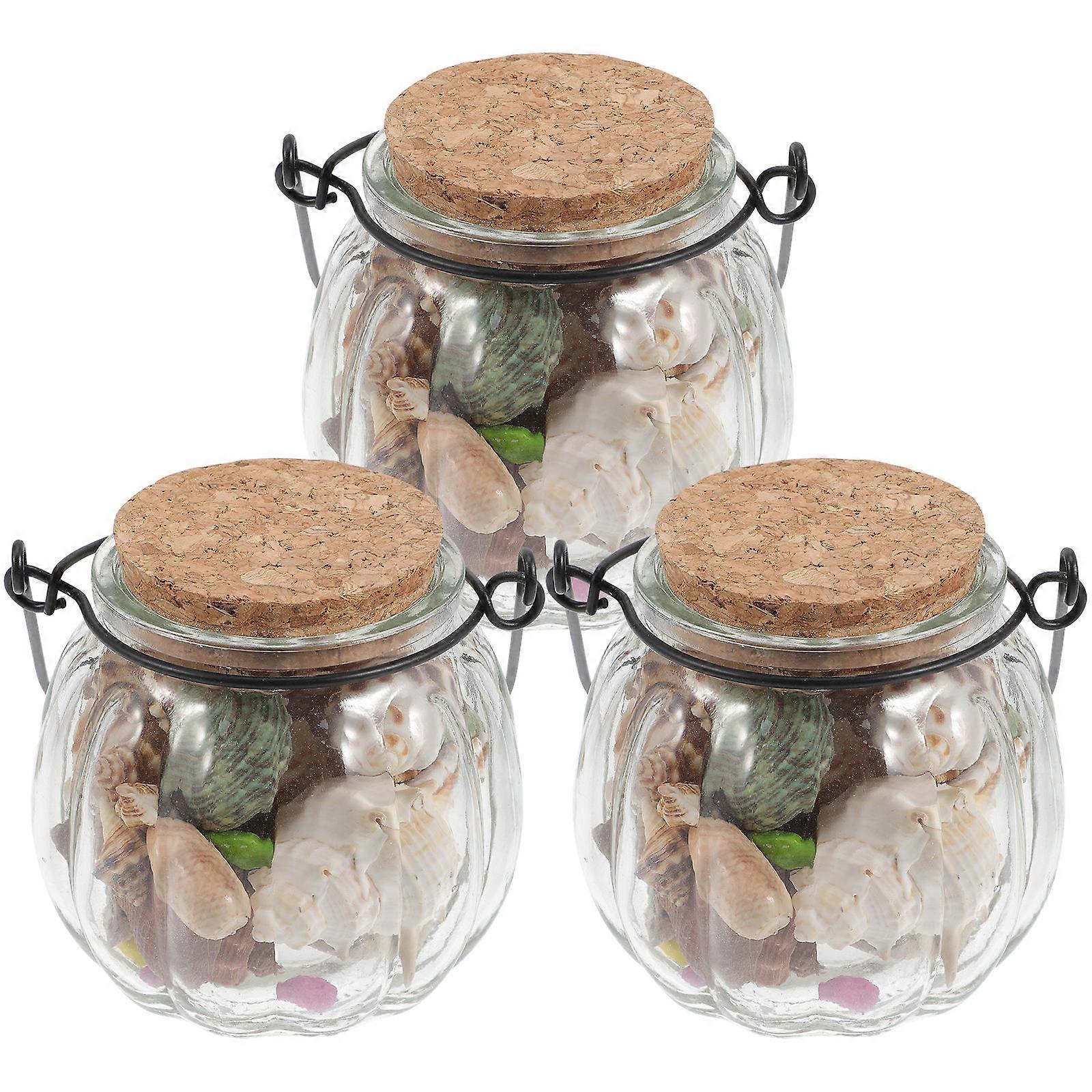 Shell Conch Wishing Bottle Set for Home Display 3Pcs Conch Drift Bottles