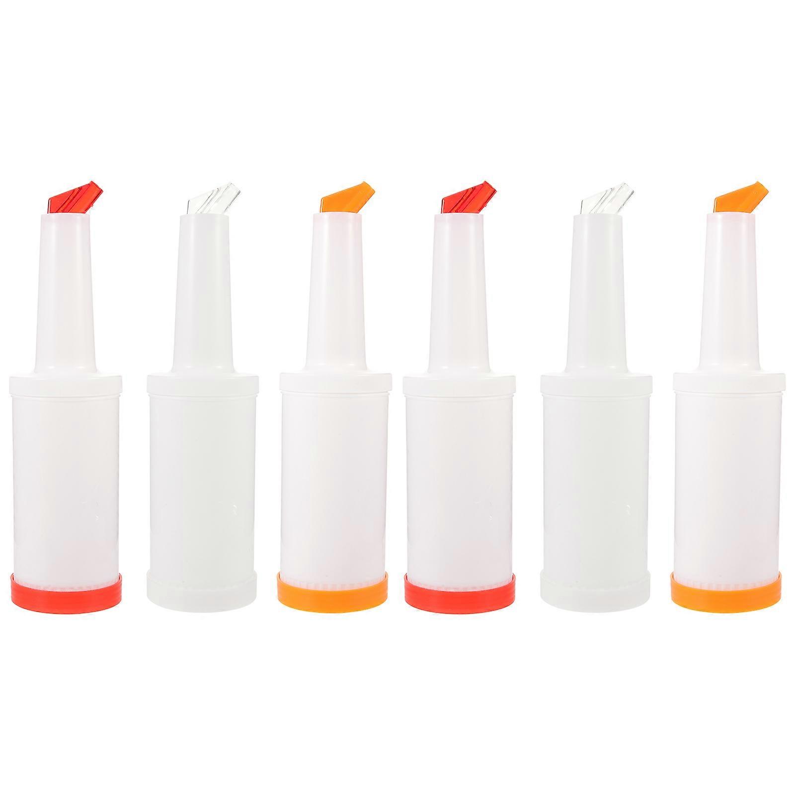 Assorted Color Fruit Juice Pour Bottles for Beverage Serving 6Pcs