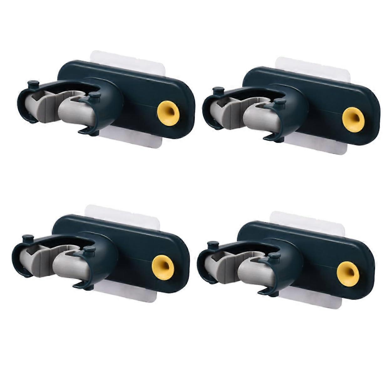 4pcs Self Adhesive Broom Mop Holder Wall Mounted Storage Rack for Kitchen Bathroom Garage