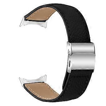 Pasek na nadgarstek do zegarka Google Pixel Watch 4/Watch 3/Watch 2/Watch 1 41 mm, pasek ze skóry naturalnej z silikonową nakładką