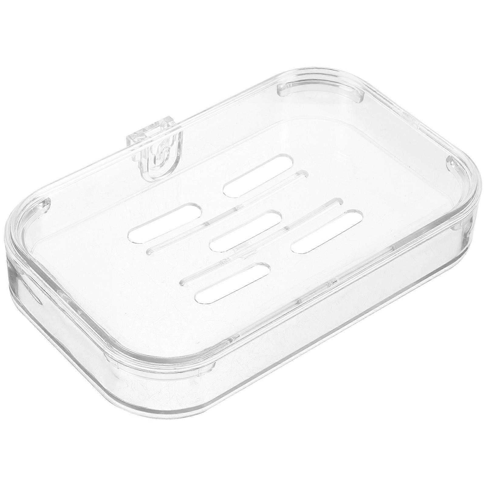 Plastic Soap Case Dual-Layer Soap Holder for Storage 1Pcs in Transparent