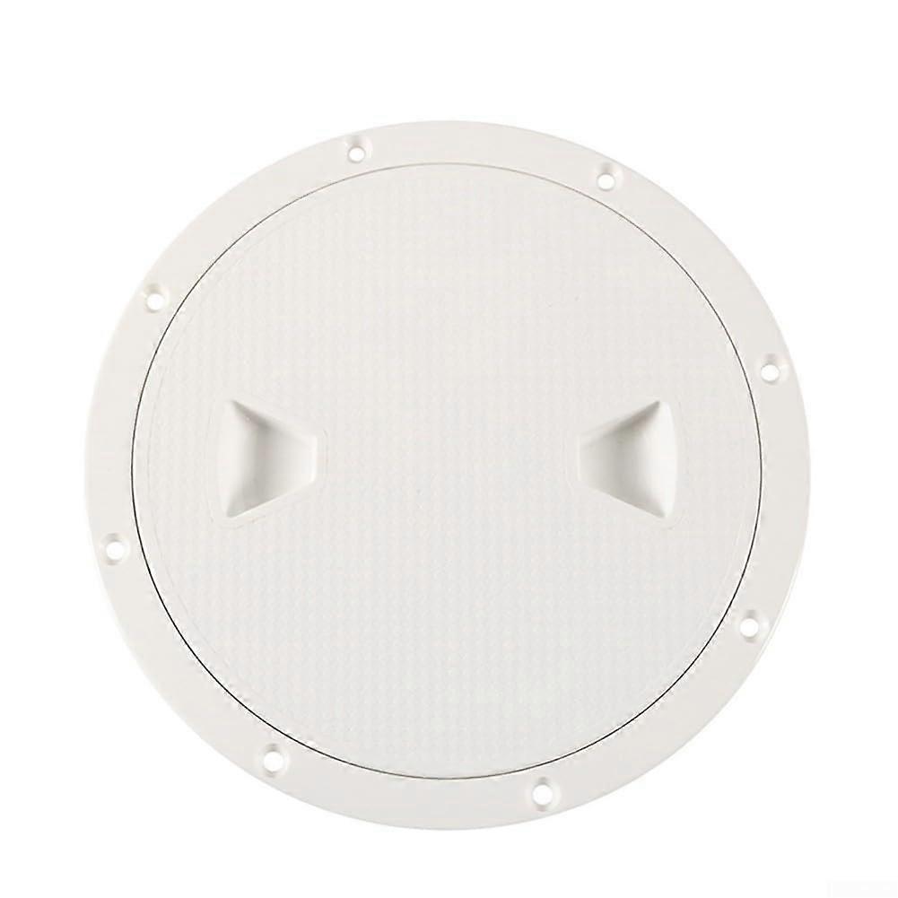 Boat Deck Inspection Hatch, 8 Inch Round White ABS Marine Access Cover for Quick Deck Access