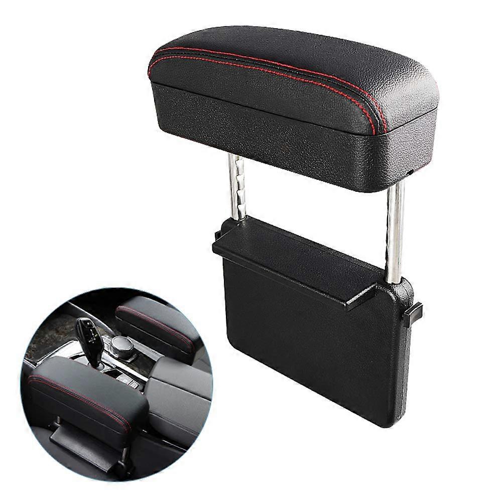 Car Center Console Organizer with Wireless Fast Charging Armrest PU Leather Storage Box Black