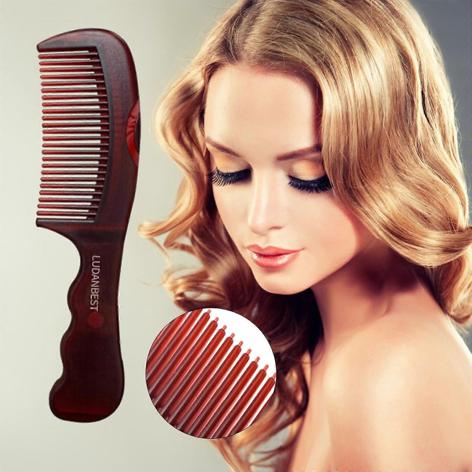 Dandruff Comb with Hollow Teeth for Deep Clean and Gentle Scalp Massage, OneButton Eject