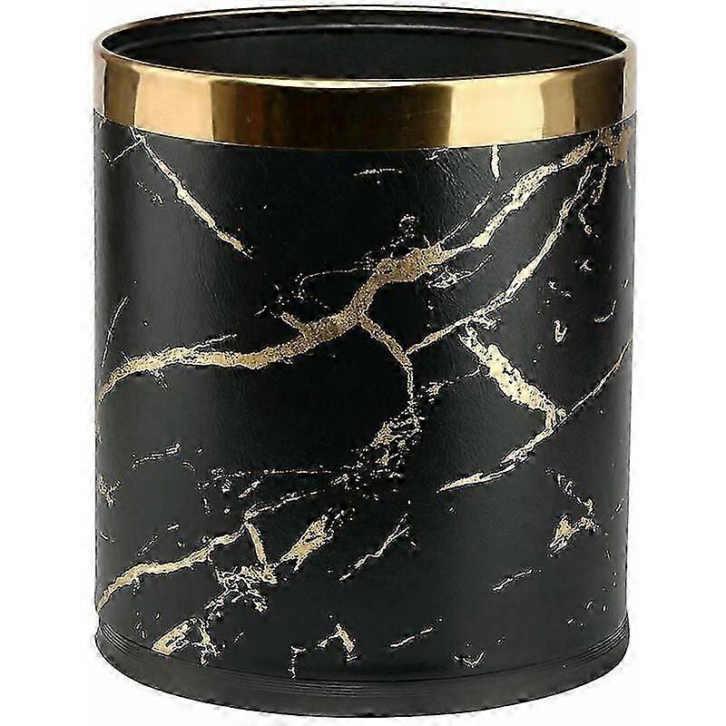 Double-Layer Marble Texture Trash Can, 10L, for Bedroom, Bathroom, Kitchen, Office