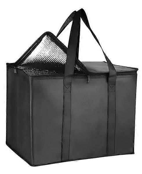 Insulated Food Bag Single Compartment Design Stain Resistant Black D2 Frozen and Hot Food Freshness Bag