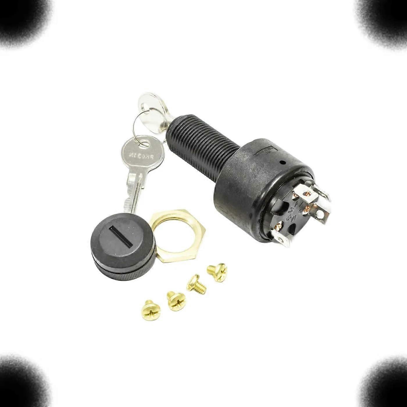 Waterproof Marine Ignition Switch with ACC OFF RUN START, 15A 12V Boat Ignition Control