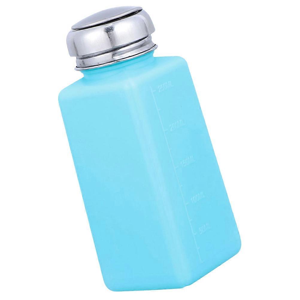 Plastic Push Down Pump Cleaning Bottle Dispenser for Storage Blue