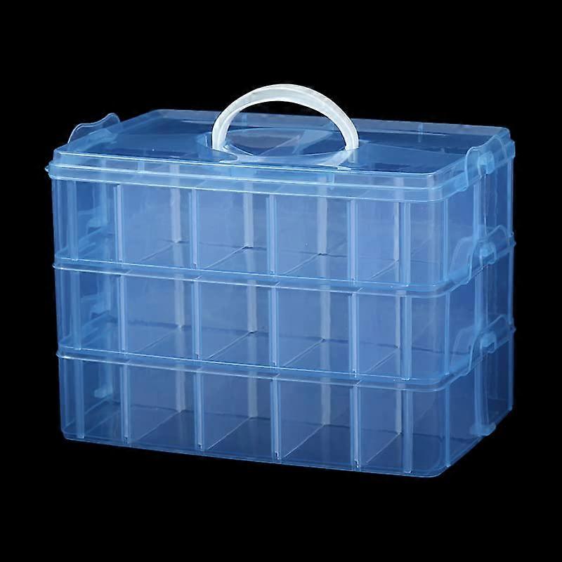 3 Tier Stackable Craft Storage Organizer with 30 Adjustable Compartments for Beads and Supplies