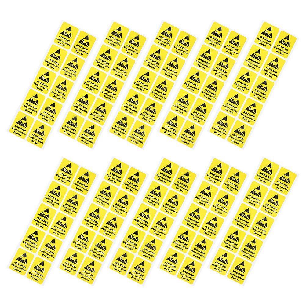 No Touching Sign Warning Stickers for Electrical Devices 400Pcs Yellow