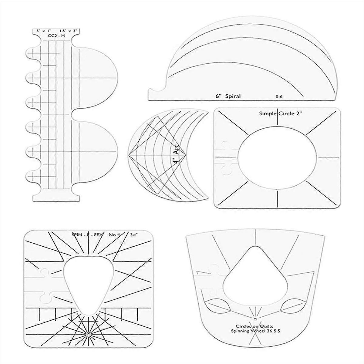 6Pcs Patchwork Ruler Quilting Tools Templates Set