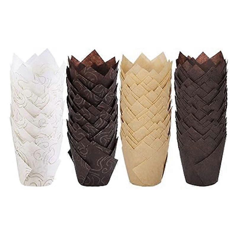 200 Tulip Cake Cups High Temperature Oil-Proof Bread Paper Holder