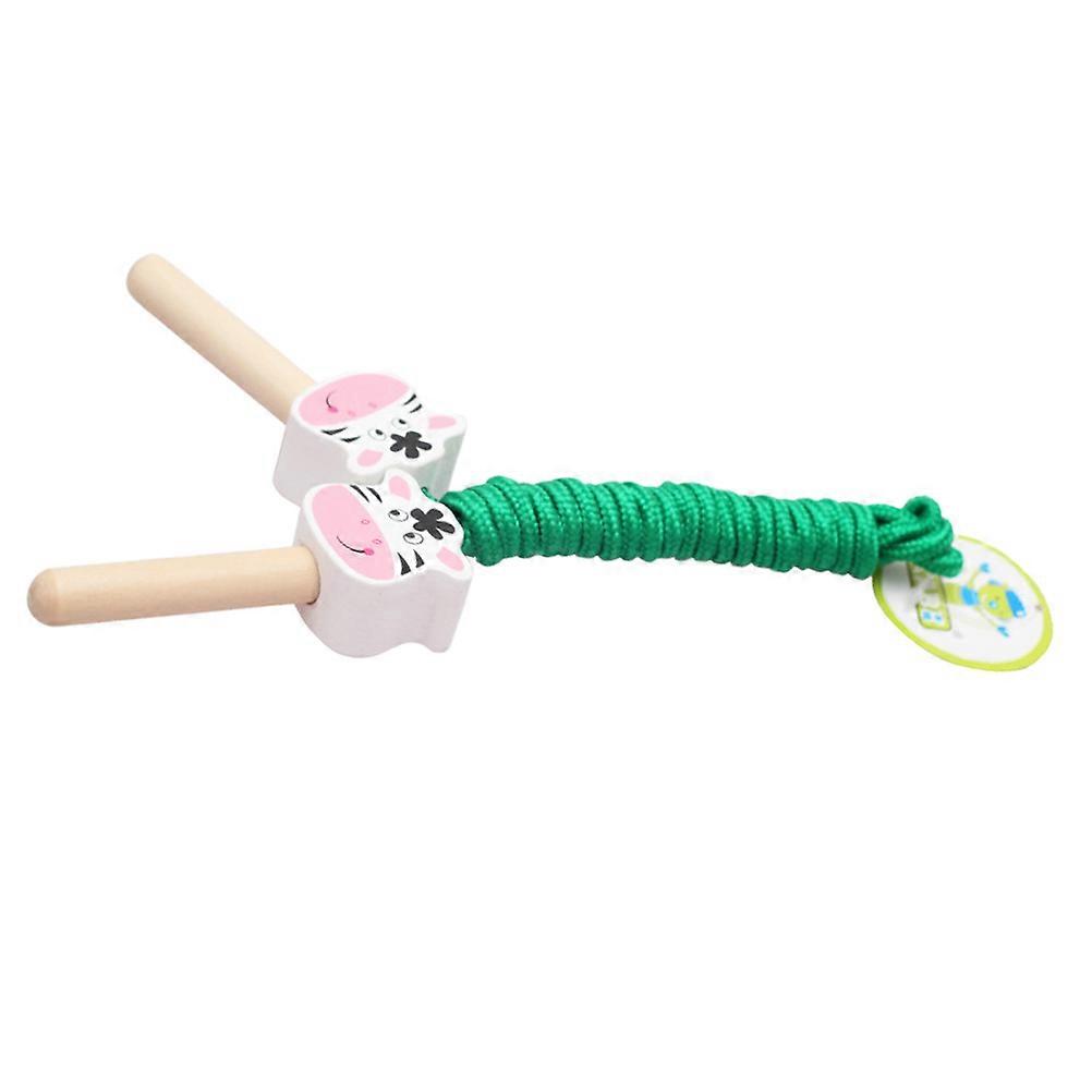 Printed Rope Green for Exercise 3Pcs Adjustable Wooden Handle Jumping Rope