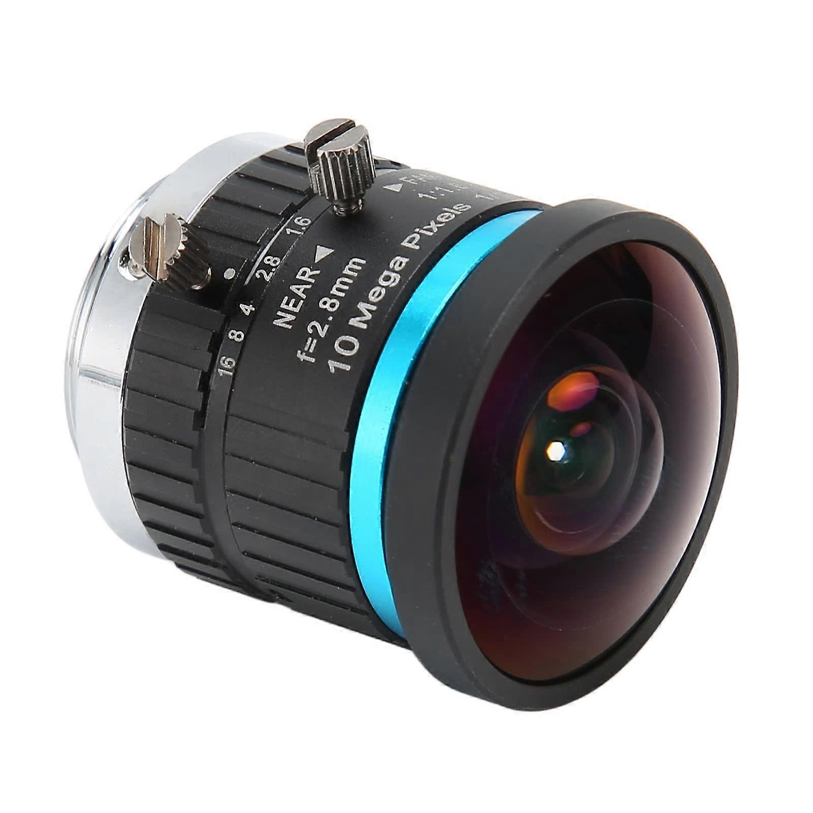 10MP CS Mount CCTV Camera Lens 2.8mm Wide Angle Low Distortion Manual Iris for Security