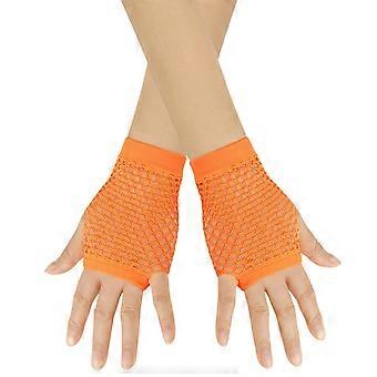 Gants noirs pour femmes, gants en cuir pour femmes, gants de compression, gants résille, mitaines pour femmes, taille unique, orange, taille unique