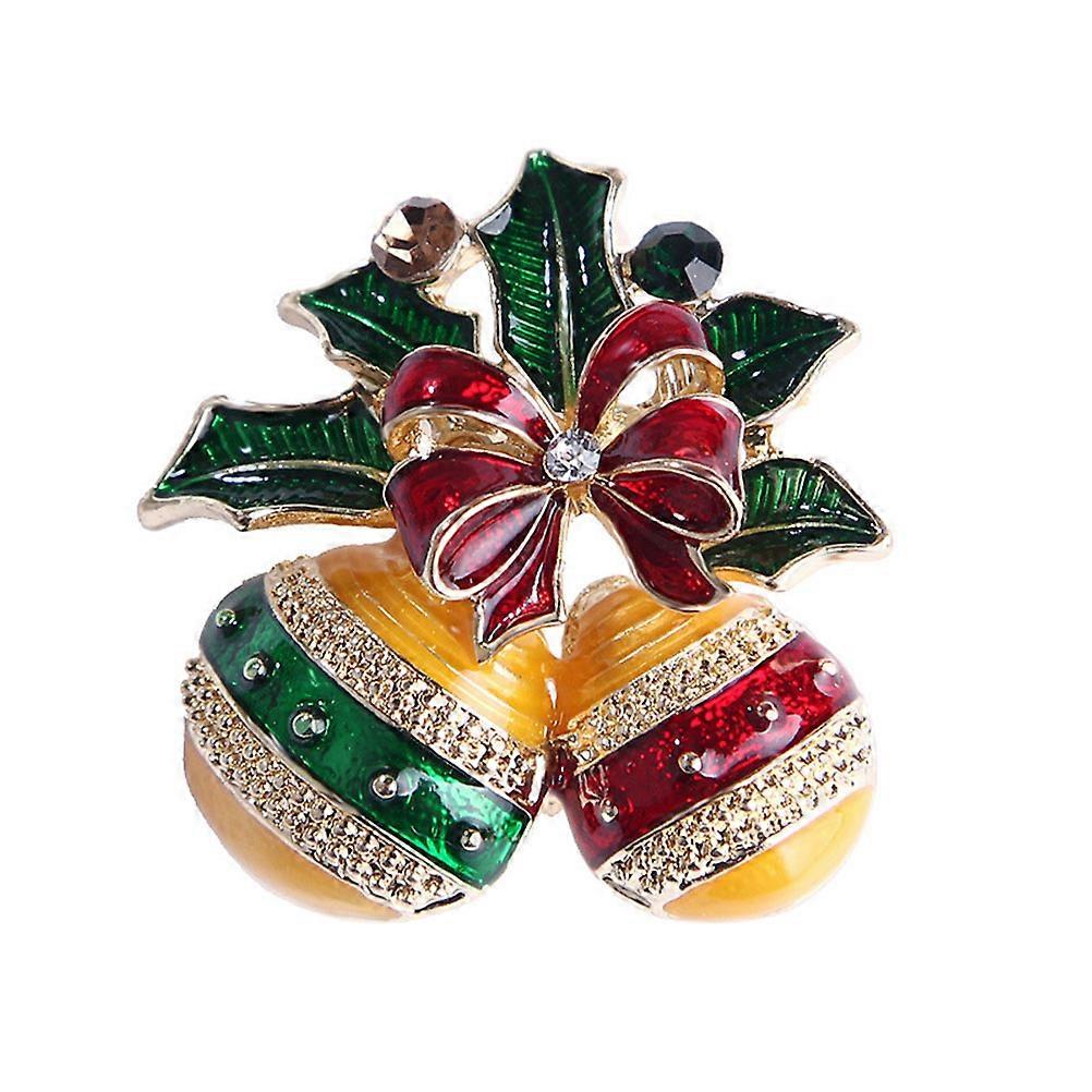 Damen-Brosche, Weihnachtskugel-Brosche mit Strasssteinen, 3er-Set
