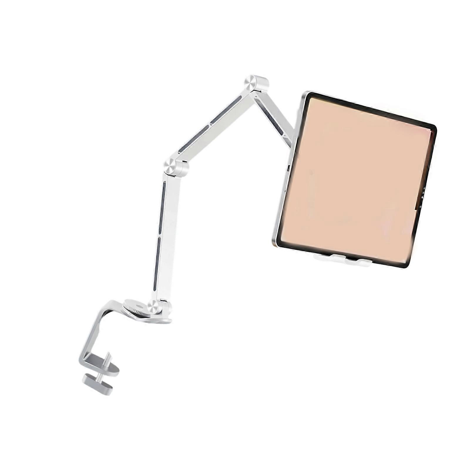 Space Saving Foldable Tablets Stand With Adjustable Heights And Angle For Reading Watching And Working  Silver