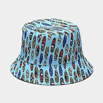 Bucket Hat Beach Fisherman Hats Sun Hat for Women Men Reversible Double Side Wear, Blue