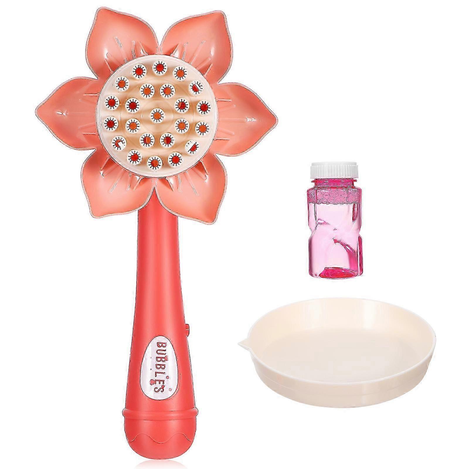 Kids Sunflower Shape Bubble Machine Electric 3Pcs Set