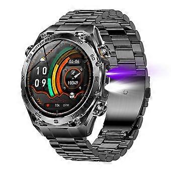 AK105 Smartwatch met stalen band, Bluetooth-compatibel, bellen, hartslag, bloeddruk, slaapmeting, 1,53 inch, IP68-gecertificeerde sport- en fitnesstracker.