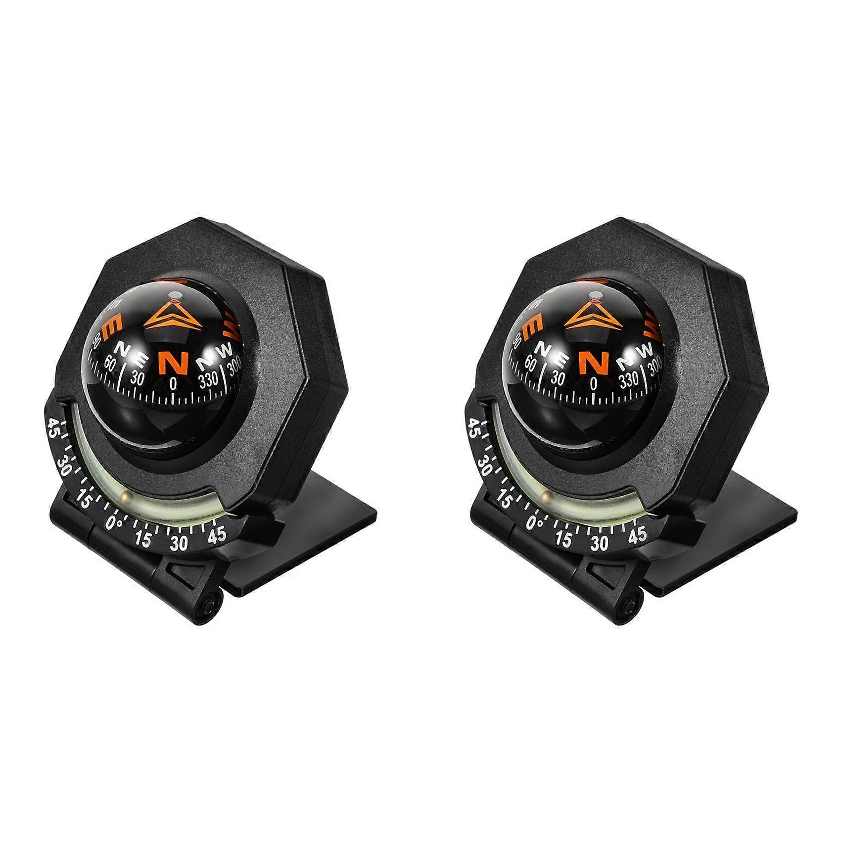 2X Car Compass Ball Shaped Variable Navigation Dashboard Car Compass Direction Pointing Guide