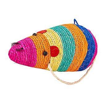 Griffoir pour chat à motif de rats colorés, 1 pièce, en sisal