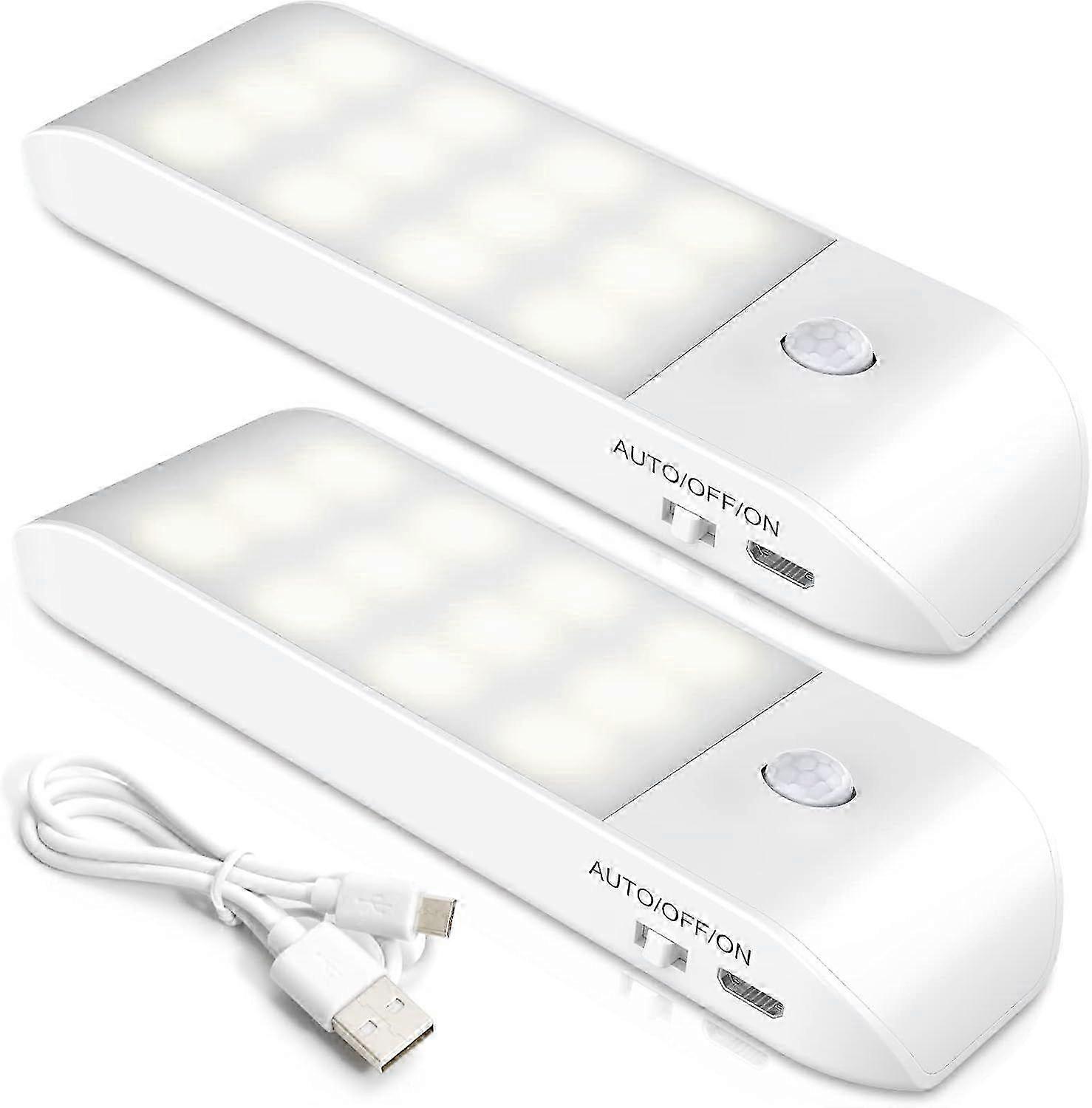 Rechargeable LED Night Light, [2 Pack] Automatic Motion Sensor LED Wall Light