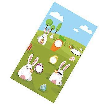 1Pc Easter Toss Game Flag Egg Bunny Pattern Hanging Flag Easter Sandbag Flag