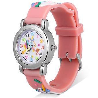 Adorable Unicorn Pattern Watch Colorful Plastic Strap Watch Boy Girl Wrist Watch