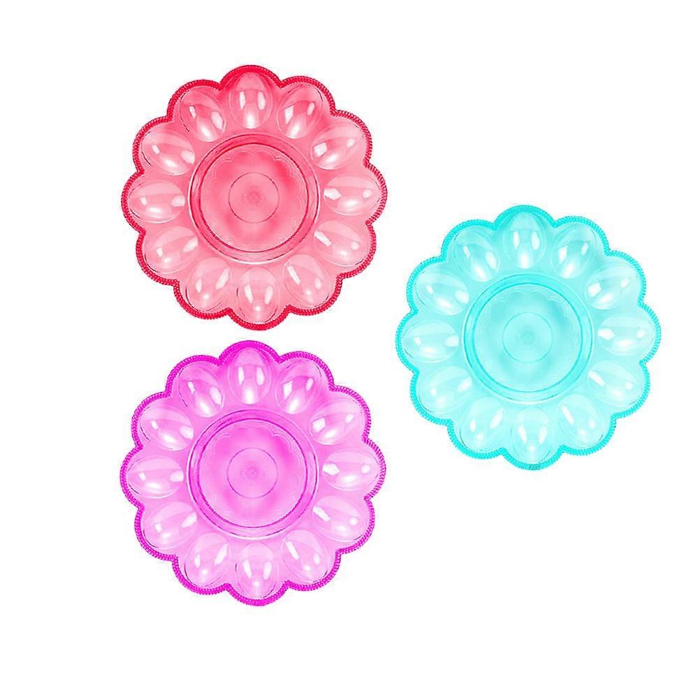 3Pcs Egg Holding Trays Creative Delicate Multi-grids Egg Holders Practical Egg Holders