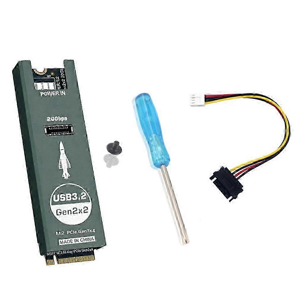 M.2 to TYPE-E Adapter 20Gbps High Speed M2 PCIE NVME to TYPE E Expansion Card Riser Type E compatible with Front Panel USB-C