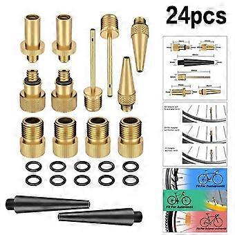 24 piecesbicycle valve set SV AV DV adapter bike to car valve seal ring bike pump adapter bike tire pump ad