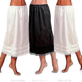 Womens Lace Underskirt Petticoat Under Dress Long Skirt Safety Skirt Oversize qvh 26-27