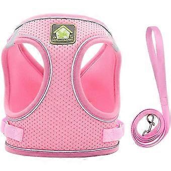 Small Dog Cat Harness Vest Harness Soft Reflective Mesh Adjustable Puppy Vest And Leash Set For Small And Medium Sized Dogs
