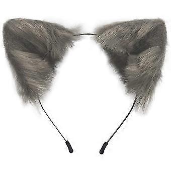 Cat Fox Faux Fur Ears Headband Cute Halloween Fancy Dress Cosplay Handmade Animal Furry Ears Hair Hoop