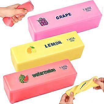 Butter Squishy, 3Pcs Slow Rising Butter Stick Squeeze Toy, Cute Butter Squishy Toy