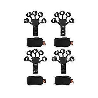 Paquete de 4 extensores de dedos ajustable de silicona para entrenar a mano para mejorar la función y el movimiento de los dedos