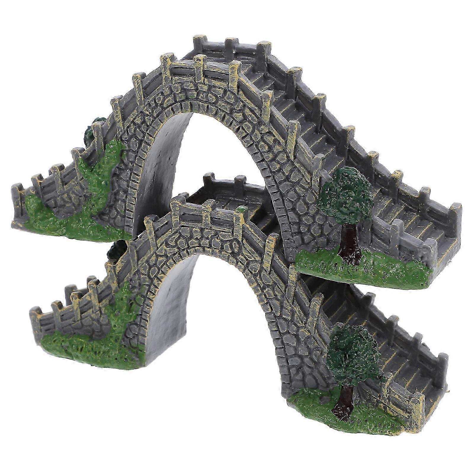 2Pcs Plastic Arch Bridge Miniature Model for Bridge Decoration