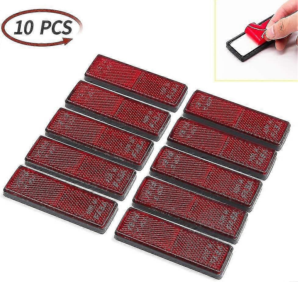 10 X Rectangular Reflectors Self Adhesive Rectangular Reflector Trailer Reflectors Rectangular Reflectors, For Rv/caravans/car/trailer/safety Warning(