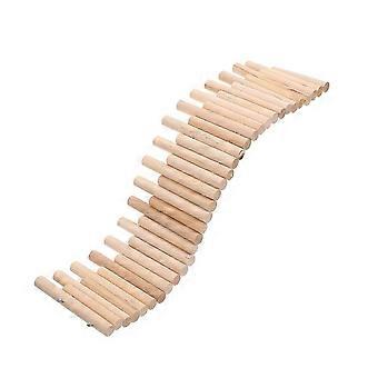 Speelgoedtrapje voor kleine hamsters, houten kooihekje, kaki