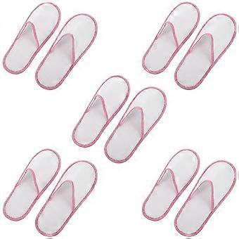 Disposable Pink Non-Woven Fabrics Slippers compatible with Travel 15Pairs Unisex Use