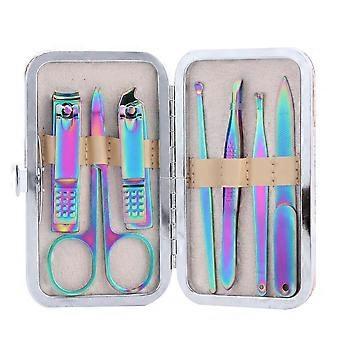 Conjunto de 7 pinzas para uñas en acero inoxidable para manicura y pedicura