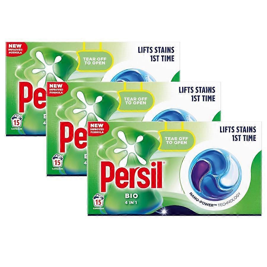 Persil 4 in 1 Bio Laundry Capsules 15 Washes (3 Pack)