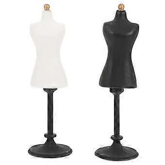 Mini manequim para exibir roupas de boneca, 2 peças, em resina.